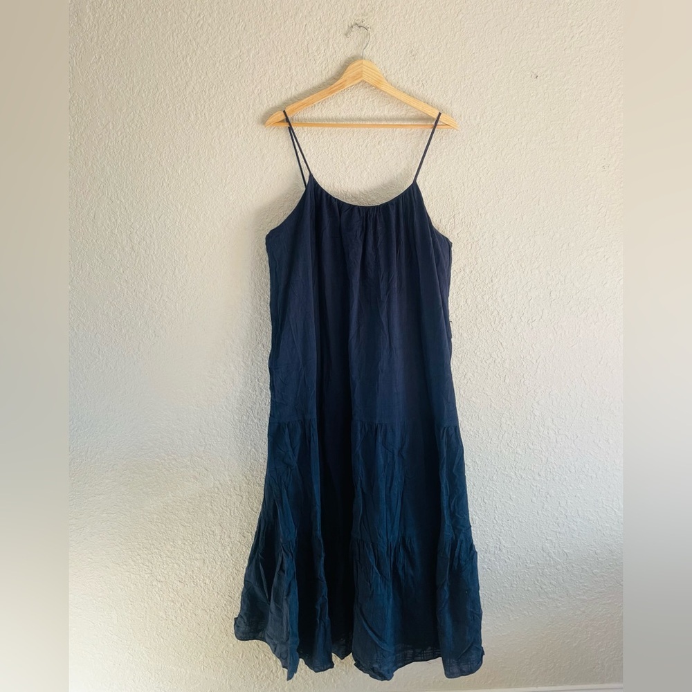 Gibson Latimer Navy Cotton Swingy Tank Dress